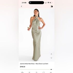 Show me your Mumu moss green satin gown